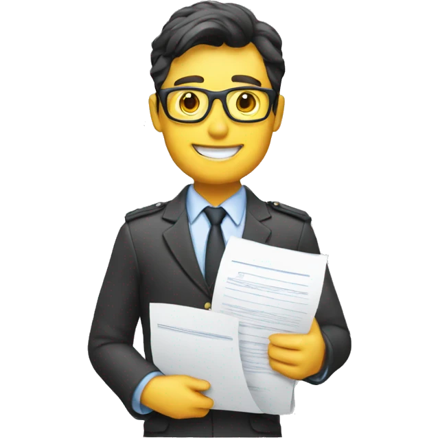 Recruiter with documents emoji