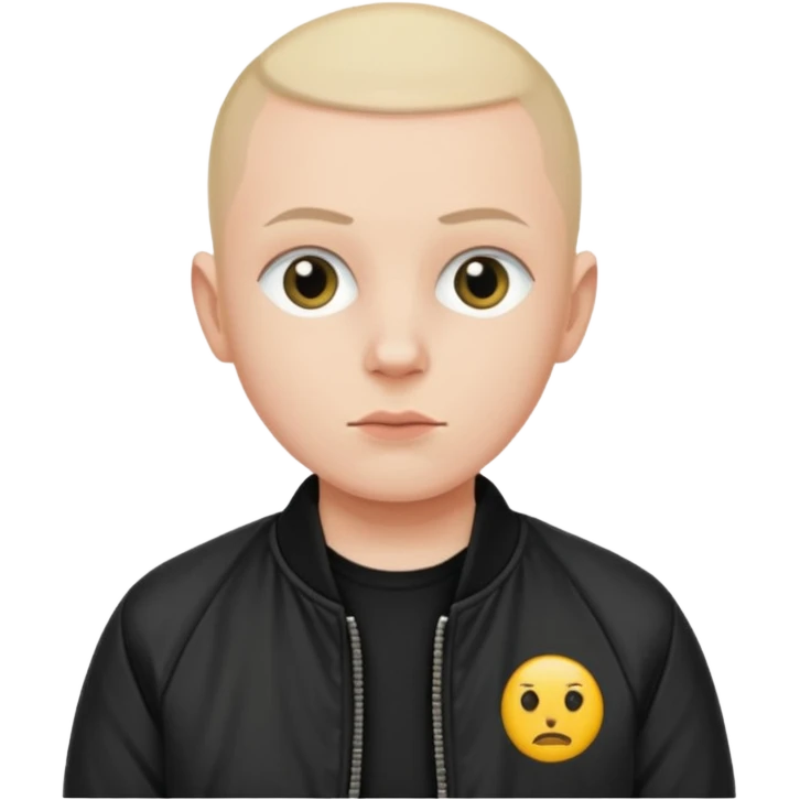 skinhead in black bomber jacket emoji