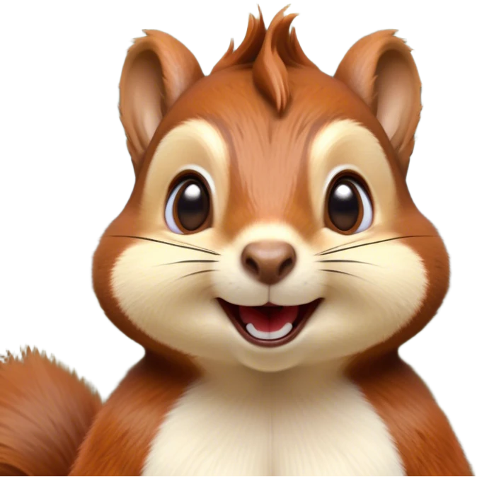 Cinematic Comical Squirrel Portrait Emoji, Head tilted dramatically with an exaggeratedly amused expression, featuring a striking auburn Fur with bold cream accents and wide, expressive eyes filled with playful disbelief, Simplified yet hilariously expressive features, highly detailed, glowing with a slightly sassy glow, high shine, dramatic yet playful, stylized with an air of cheeky woodland mischief, bright and endearing, soft glowing outline, capturing the essence of a spirited and over-the-top squirrel, so meme-worthy it feels like it could chatter its way into internet fame instantly! emoji