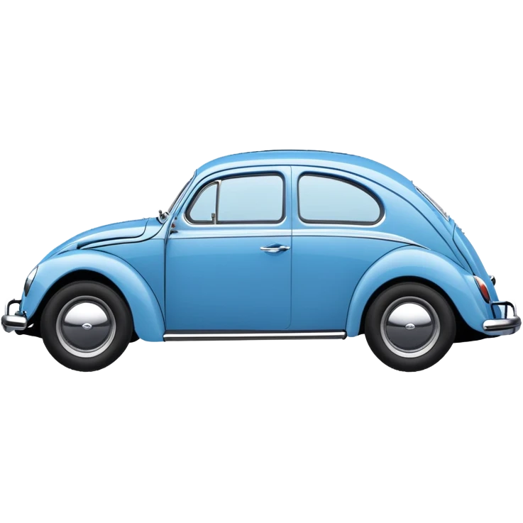 blue oval Fusca car side view emoji