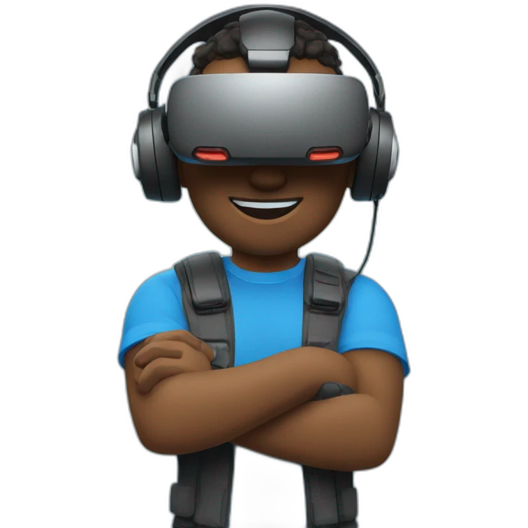Vr player whit blue t-shirt emoji