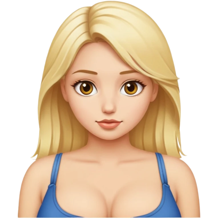 Big boobs blonde girl  emoji