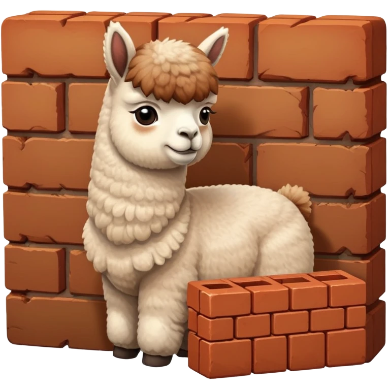 Alpaca holding a brick emoji