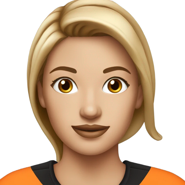 A beautiful woman wearing a Dundee United football shirt emoji