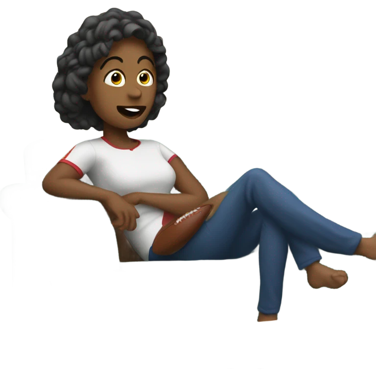 Mom watching football emoji