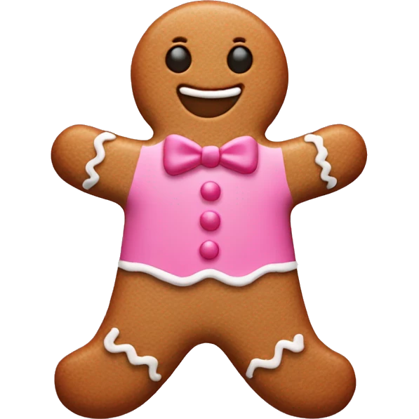 Pink gingerbread man  emoji