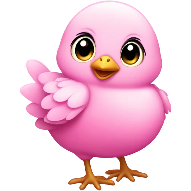 Rose pink baby chick with SPARKLES emoji
