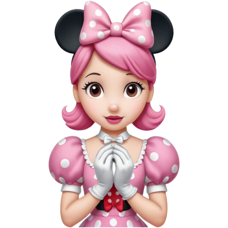 Pink Minnie Mouse, classic pose, pink bow emoji