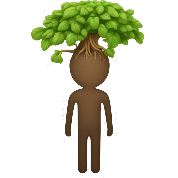 person following a root emoji
