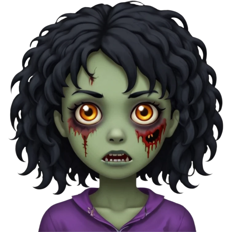 girl, zombie, black hair, medium long,...
girl  zombie, black hair, medium long curly, emo, shaggy, dark, spooky, creepy expression emoji created using Al. Copy and paste Boy, zombie, black hair, medium long, emo, shaggy, dark, spooky, creepy expression emoji to use or share on Discord and Slack. emoji