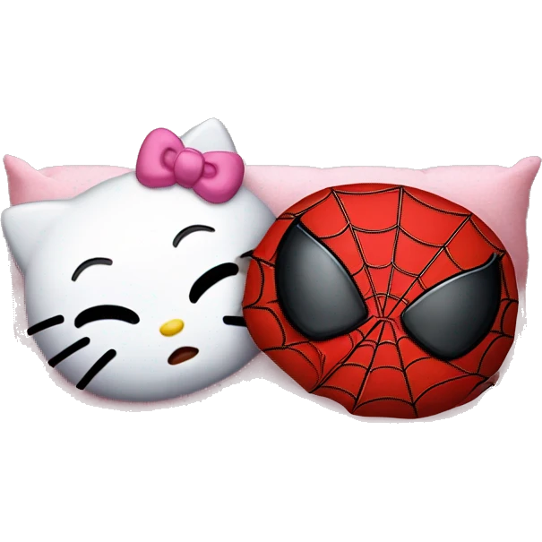 Hello kitty and Spiderman sleeping emoji