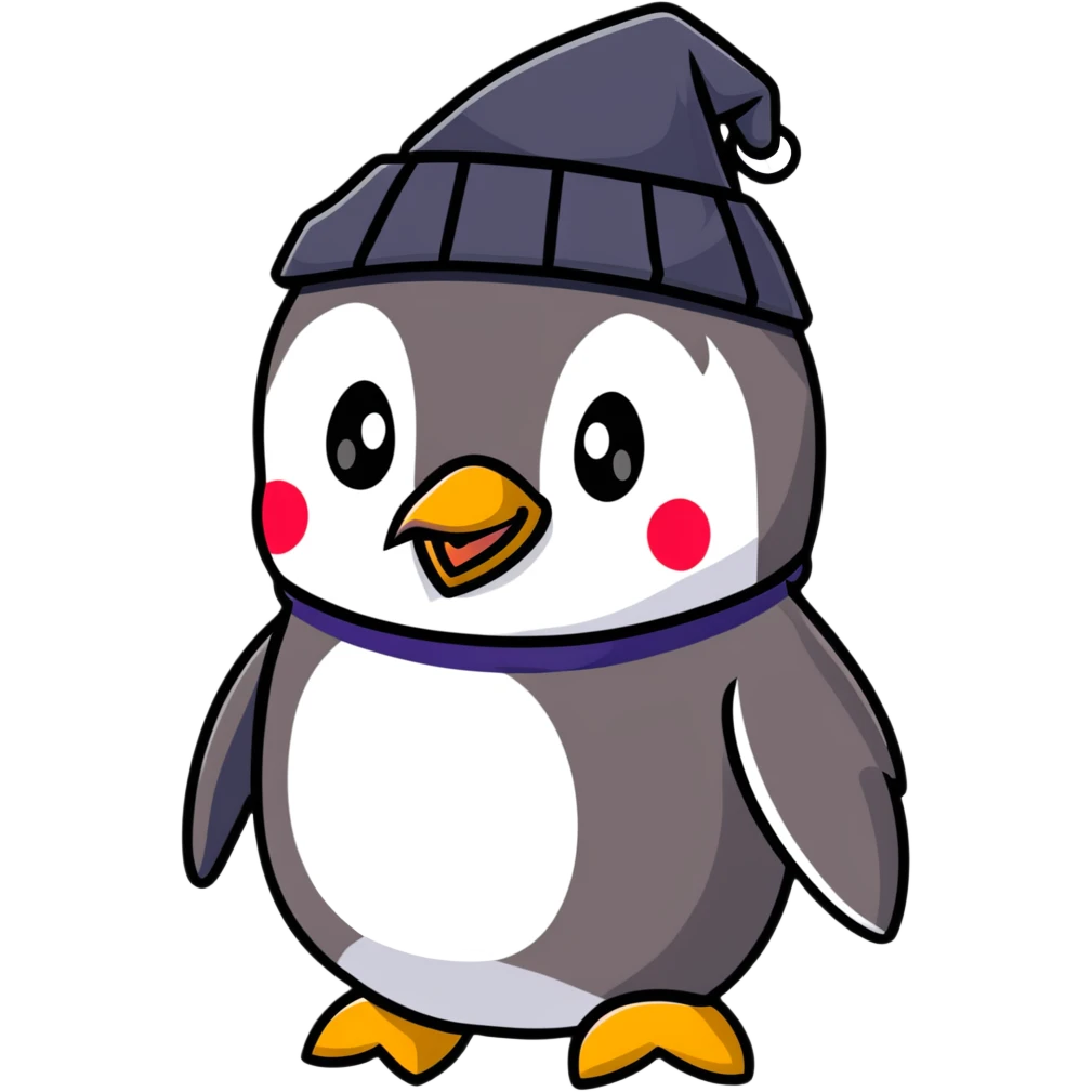 penguin with a Discord hat emoji