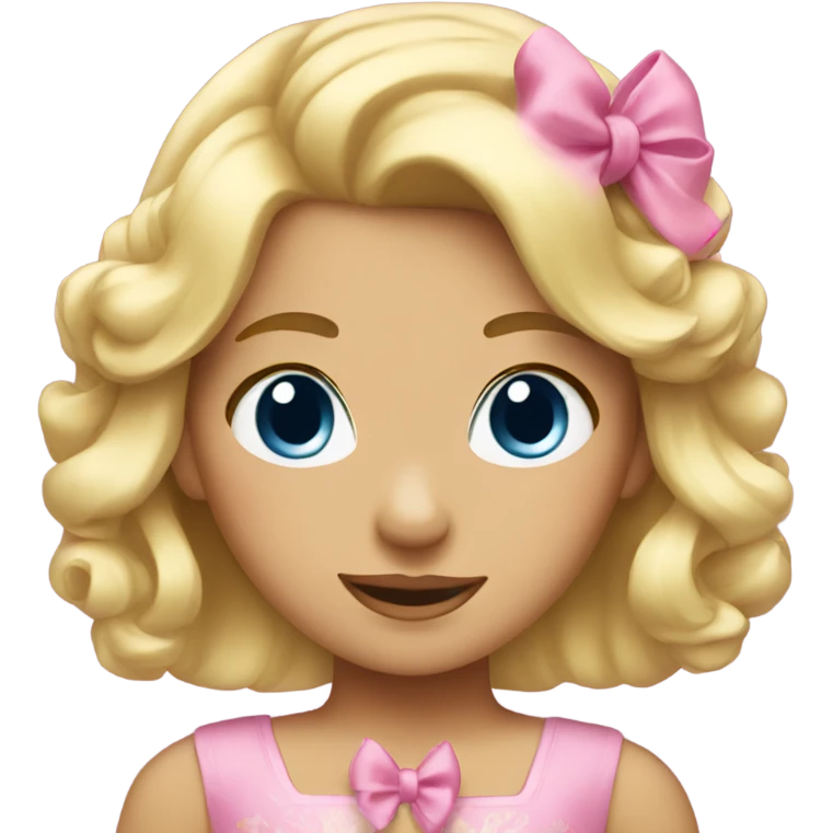 Blonde princess with pink hair bows emoji