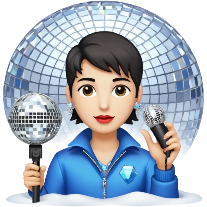 I want these emojis 💎🎤🪩❄️ in one frame with the number 17 I don't want a girl or boy in the pictures. emoji