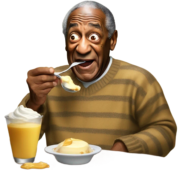 Bill Cosby eating pudding  emoji