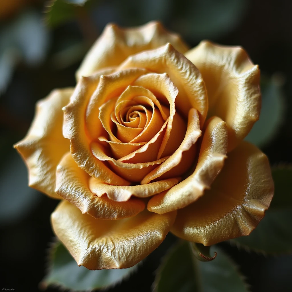 gold rose, elegant, metallic, realistic, minimal background emoji