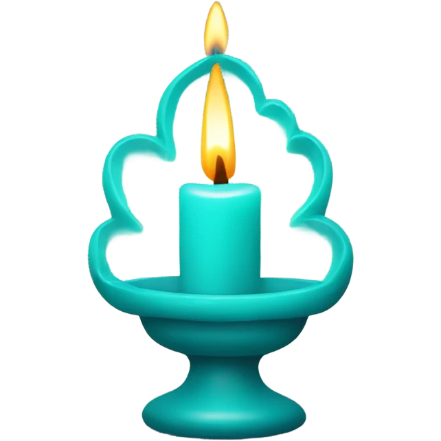 turquoise decorative candle emoji