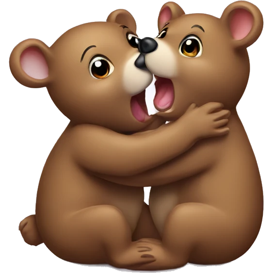 Bear kiss mouse emoji