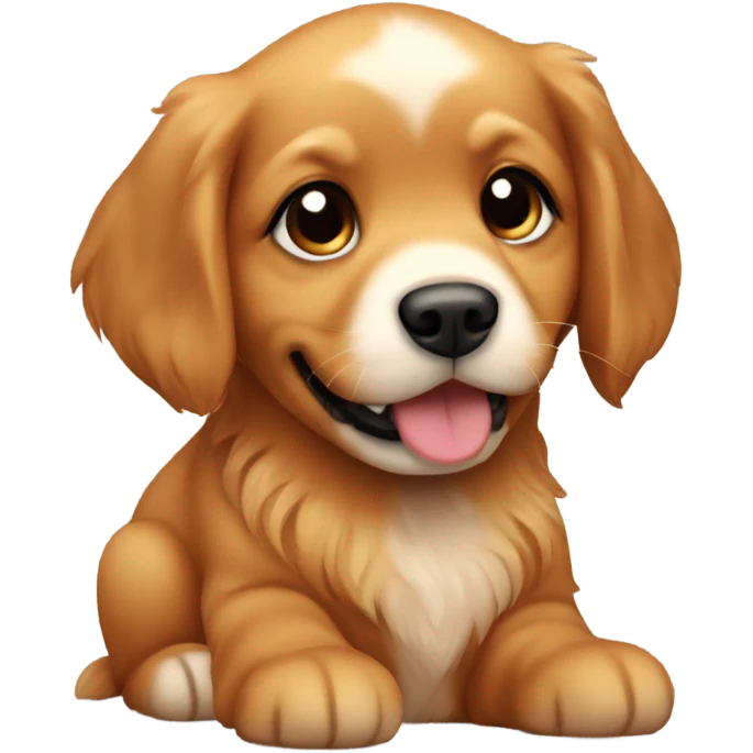 Chibi Dark red golden retriever puppy emoji