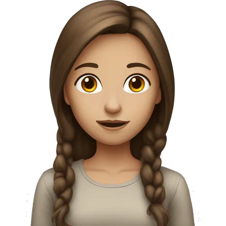 Girl with brown hair looking for someone emoji