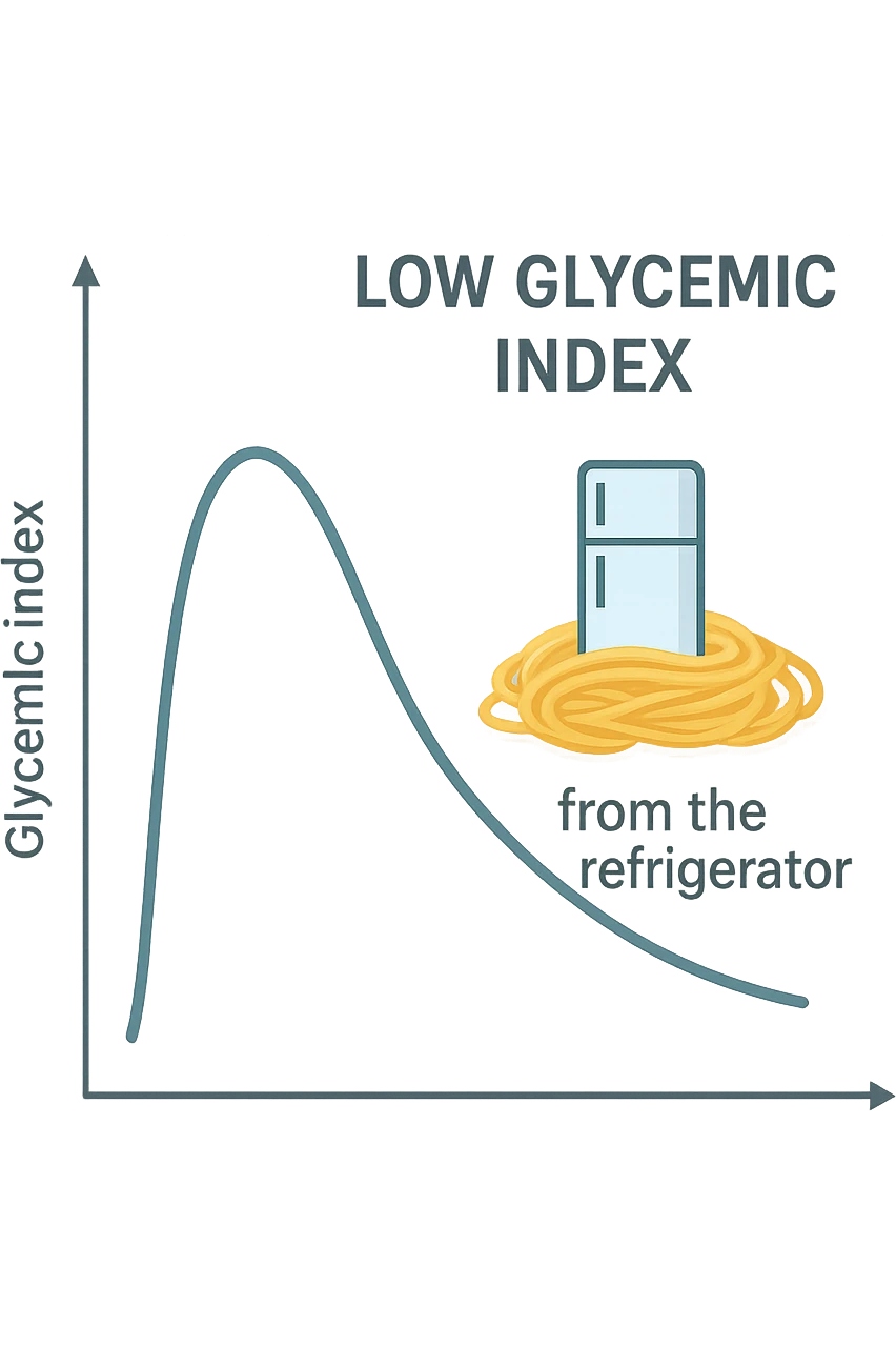 Indice glicemico basso grafico con la pasta che viene da frigo emoji