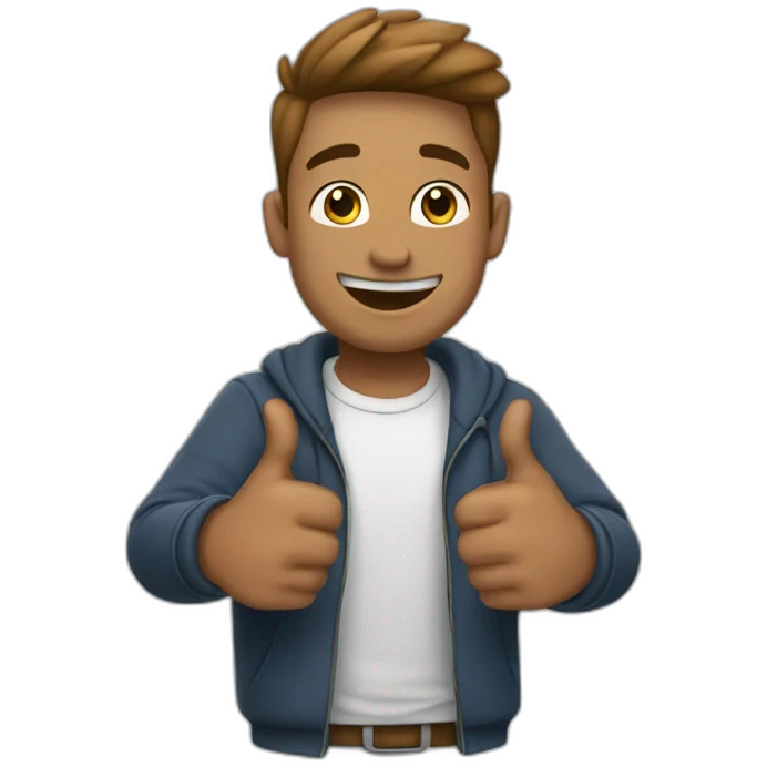 guy giving two thumbs up emoji