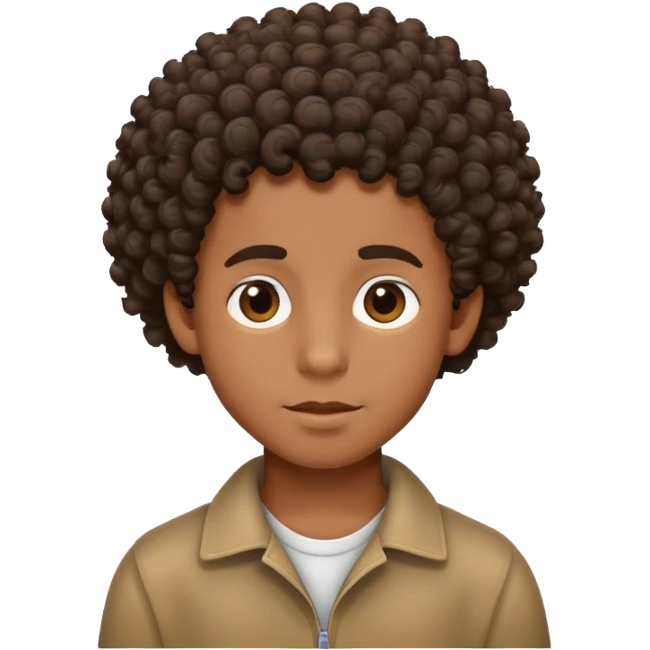 black boy with curly hair emoji