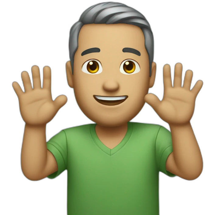 whose husband is waving and wearing green stones on his head emoji