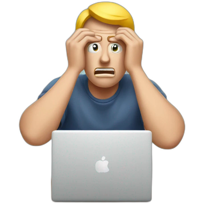 Person frustrated with spam emails emoji