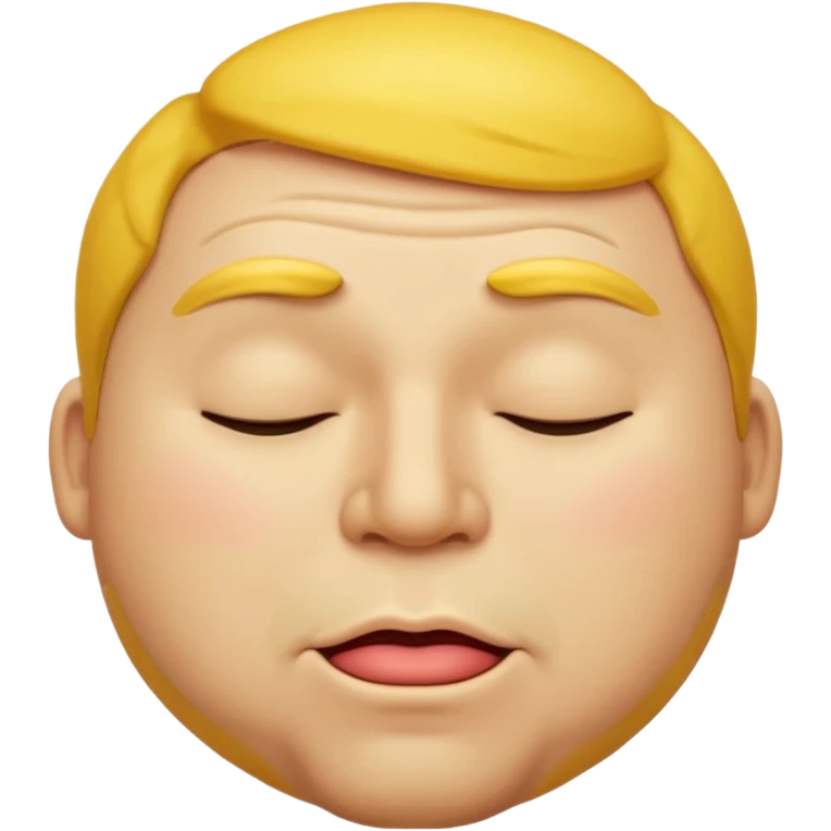 A male emoji with big fat lips with it’s eyes closed not smiling with its mouth closed and it’s yellow emoji