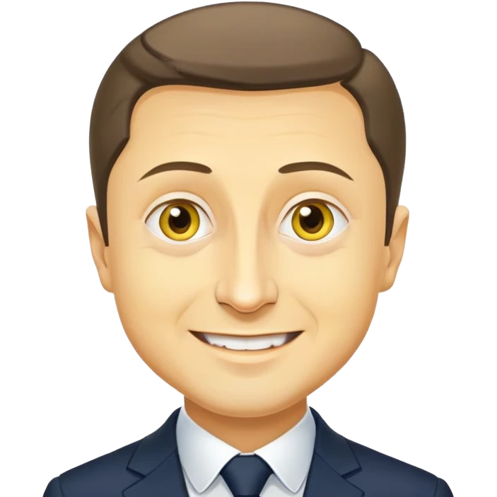 vladimir zelensky yellow face cartoon features cheerful expression emoji