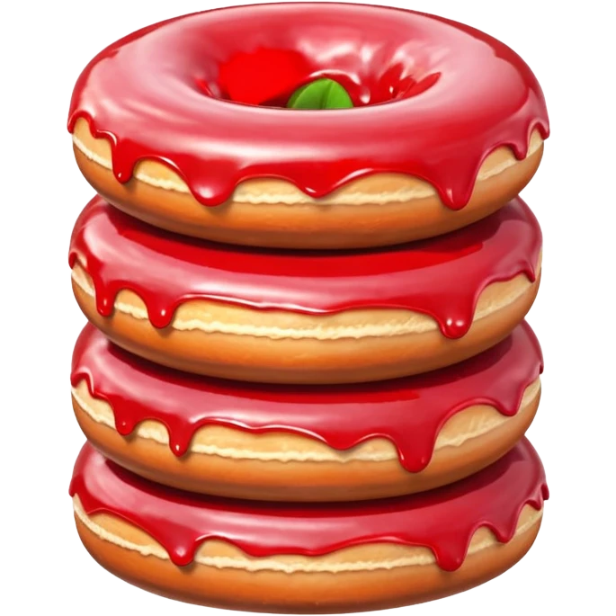 Red glazed donut stack emoji