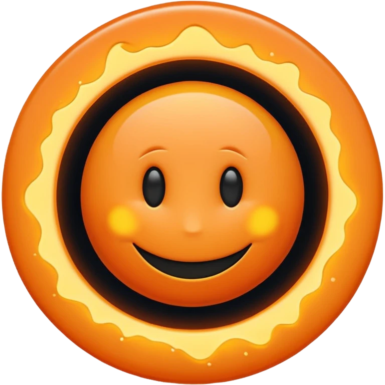 make a blackhole, accretion disk and all, with an orange smiley face emoji