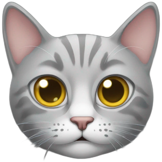 Grey silly cat emoji