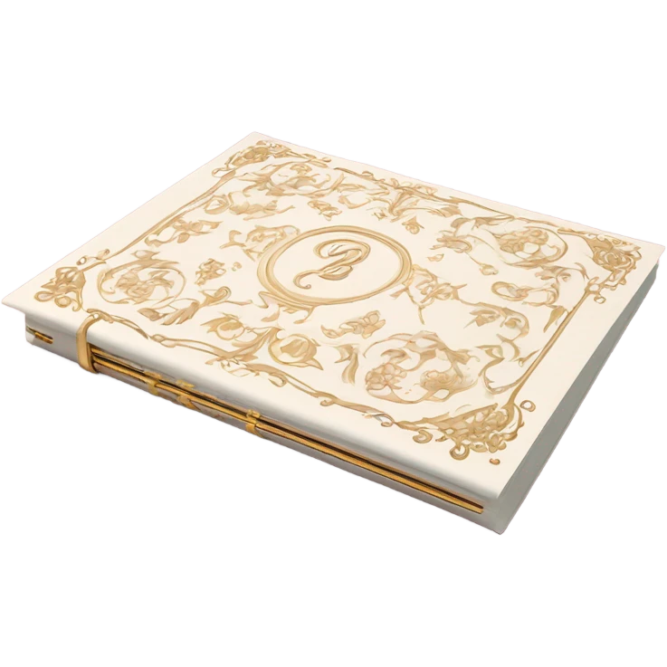 Realistic notebook, rococo style emoji