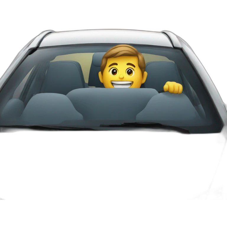 driving a smiling car emoji