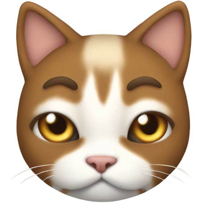 Really fat cat brown and white emoji