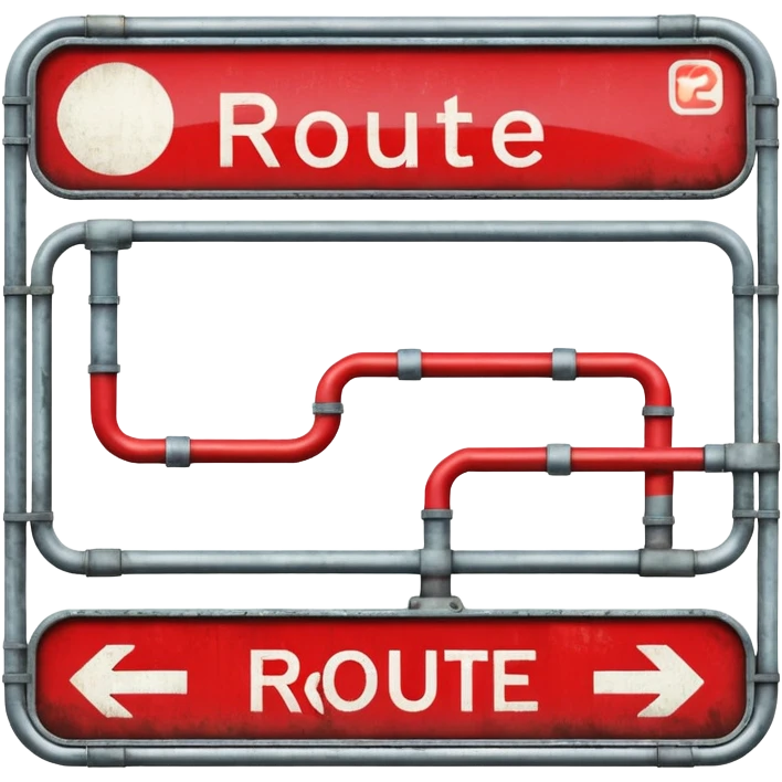 Map Panel – red route diagram, Subway Sign. emoji