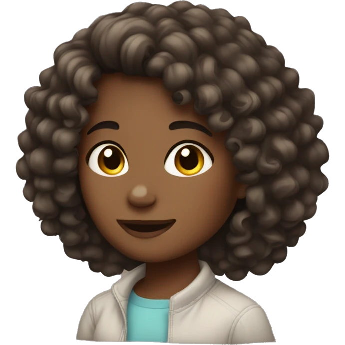 girl whit curly hair dark brown  emoji