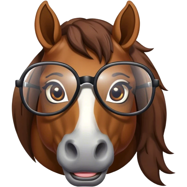 A horse with glasses emoji