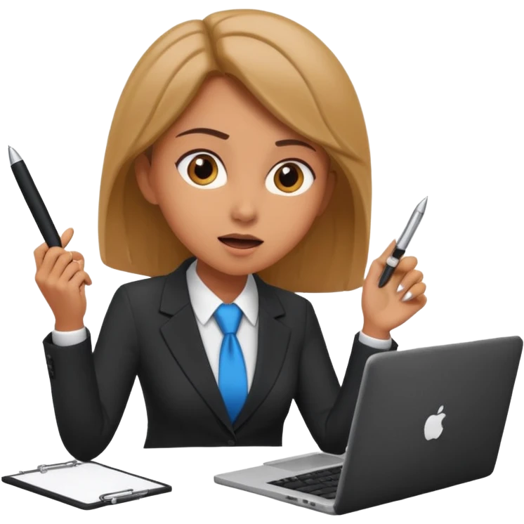 Девушка бизнесвумен на работе сидит за ноутбуком и ей предложили повышение  emoji