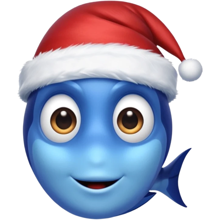 Dory wearing a santa hat emoji