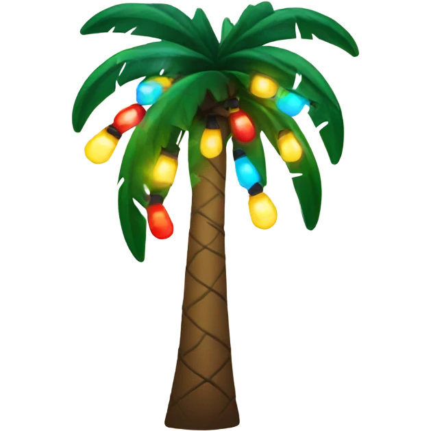 Palm tree with Christmas lights emoji