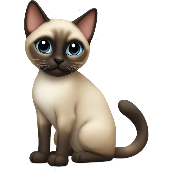 A Siamese cat with a short tail emoji