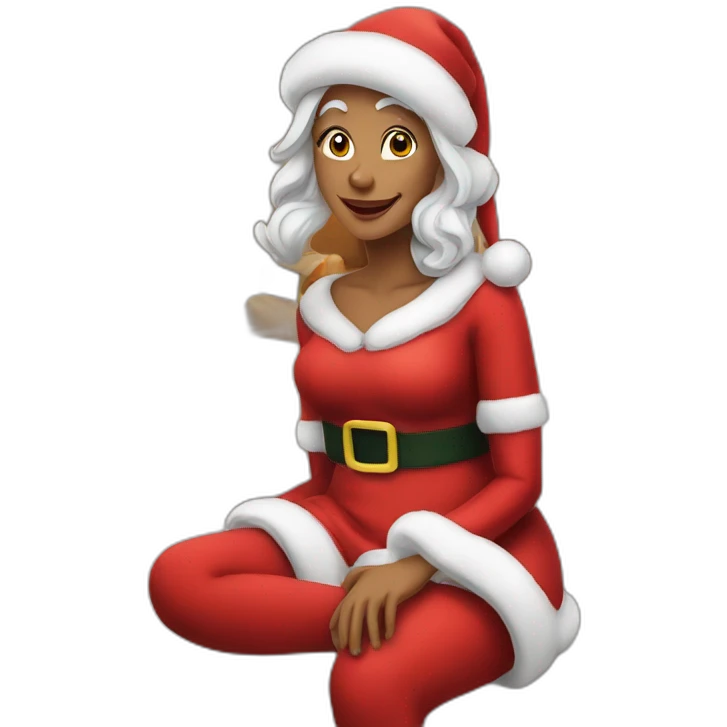 mrs santa claus sitting on bed emoji