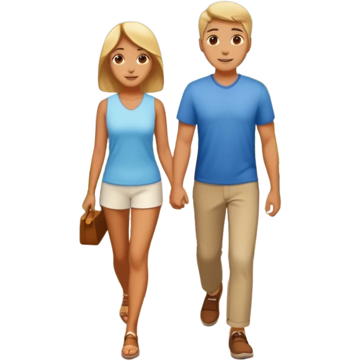 a Footpath on a park and two  people are walking the walking path should visible  emoji