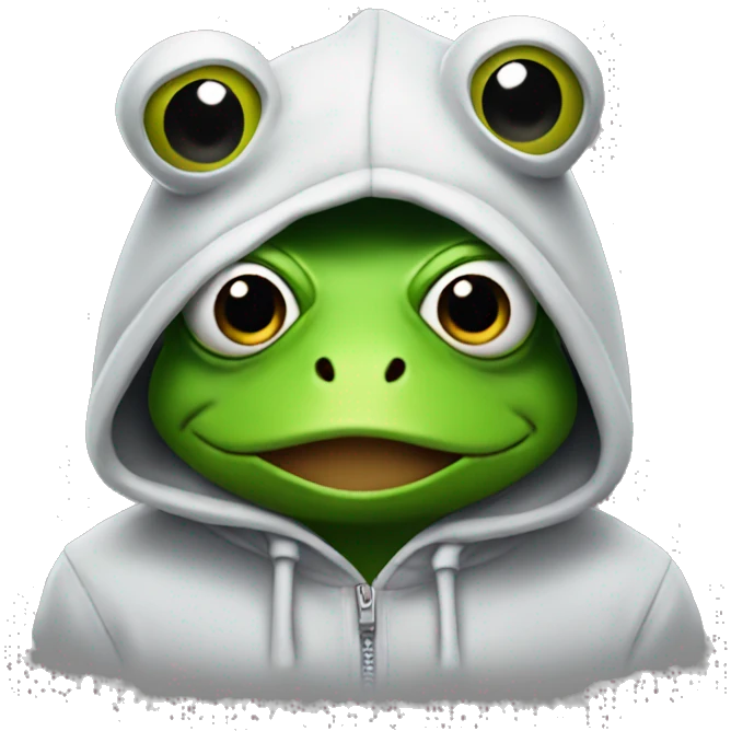 frog wearing a hoodie emoji