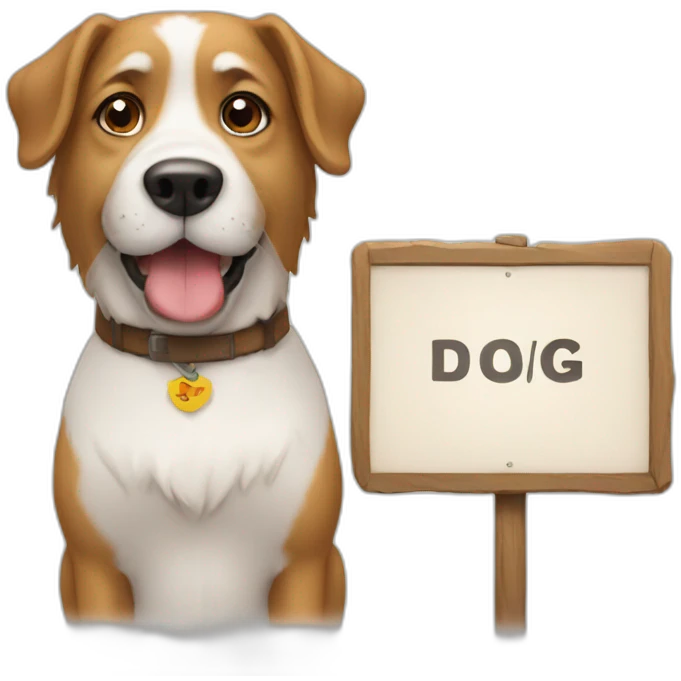 dog with sign emoji