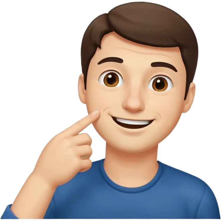 A handsome man picking his nose emoji