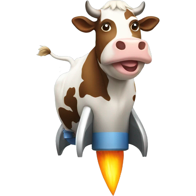 cow on a rocket emoji